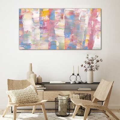 Pastel reflections on glass Glass Print