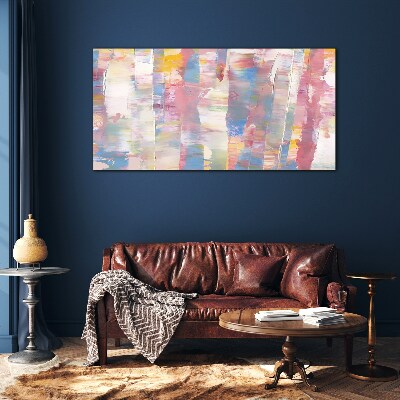 Pastel reflections on glass Glass Print