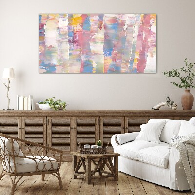 Pastel reflections on glass Glass Print