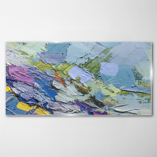 Abstract Mosaic of Colors Glass Print