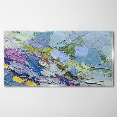 Abstract Mosaic of Colors Glass Print