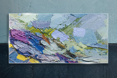 Abstract Mosaic of Colors Glass Print