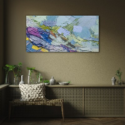 Abstract Mosaic of Colors Glass Print