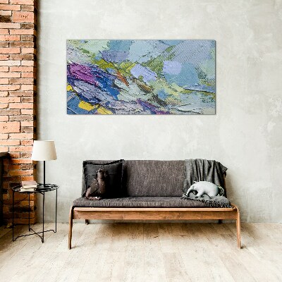 Abstract Mosaic of Colors Glass Print