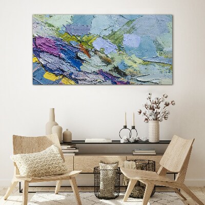 Abstract Mosaic of Colors Glass Print