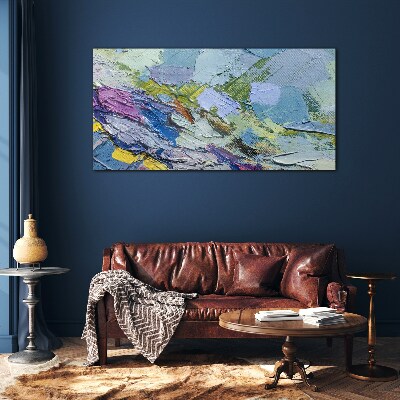 Abstract Mosaic of Colors Glass Print