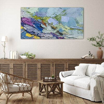 Abstract Mosaic of Colors Glass Print