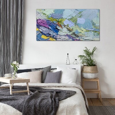 Abstract Mosaic of Colors Glass Print