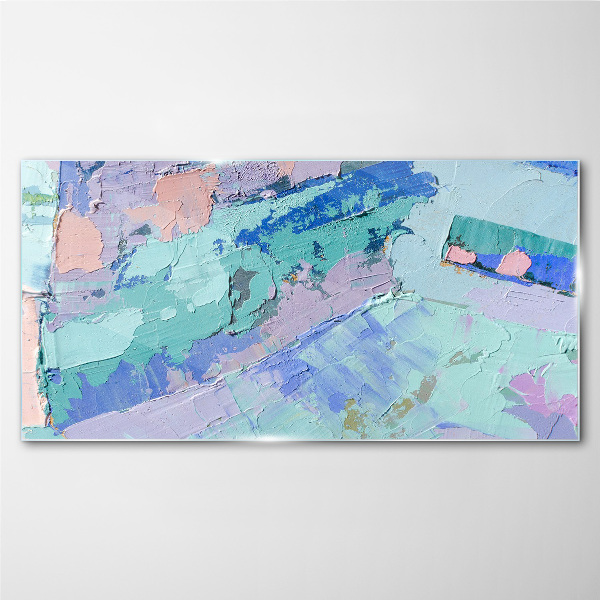 Abstract landscapes in pastel colors Glass Print