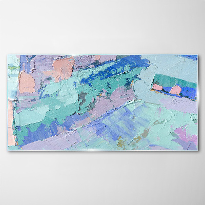 Abstract landscapes in pastel colors Glass Print