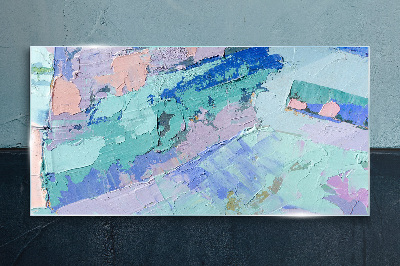 Abstract landscapes in pastel colors Glass Print