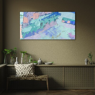 Abstract landscapes in pastel colors Glass Print