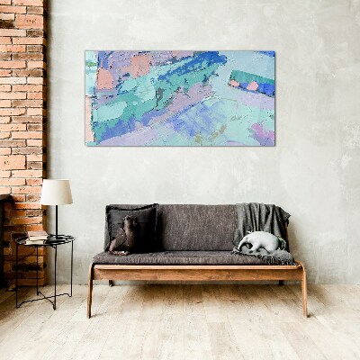 Abstract landscapes in pastel colors Glass Print