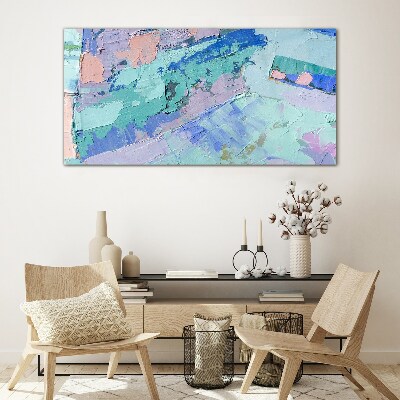 Abstract landscapes in pastel colors Glass Print