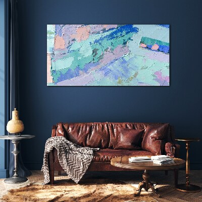 Abstract landscapes in pastel colors Glass Print