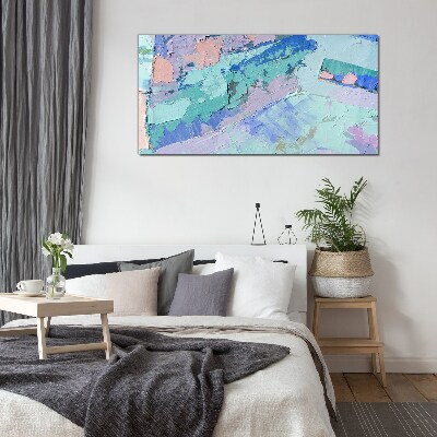 Abstract landscapes in pastel colors Glass Print