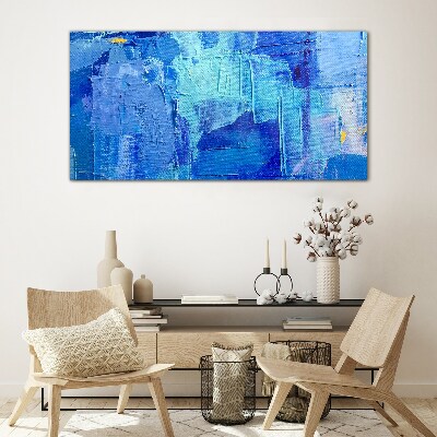 The sky is in shades of blue Glass Print