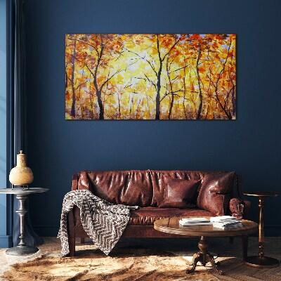 Autumn forest Glass Print