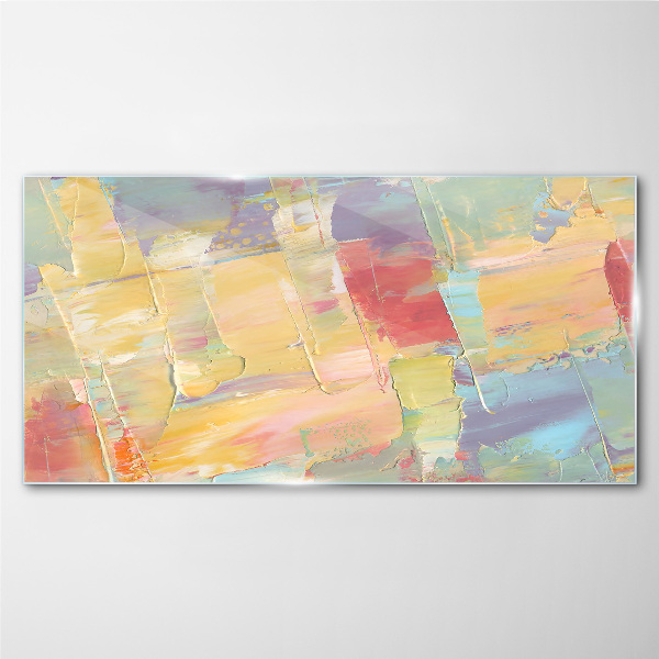 Pastel abstractions in motion Glass Print
