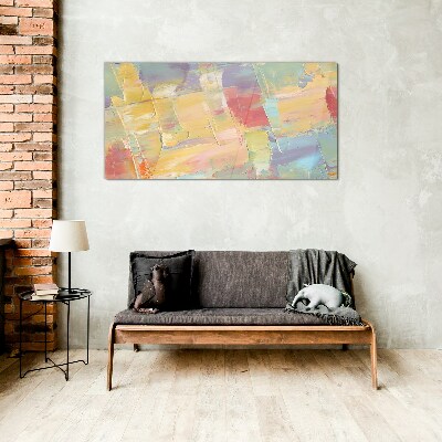 Pastel abstractions in motion Glass Print