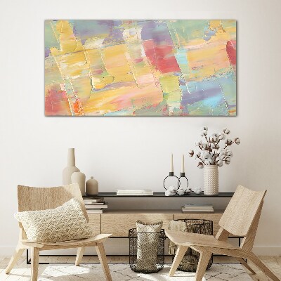 Pastel abstractions in motion Glass Print