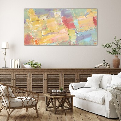 Pastel abstractions in motion Glass Print