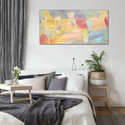 Pastel abstractions in motion Glass Print