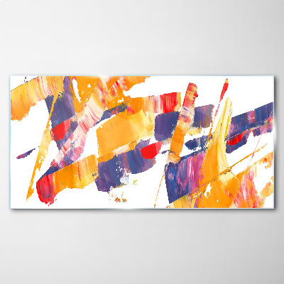 Dynamic abstract brush strokes Glass Print