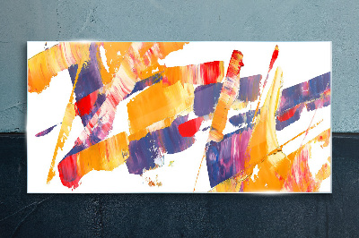 Dynamic abstract brush strokes Glass Print