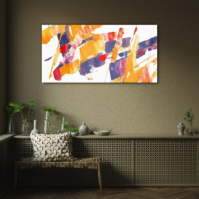 Dynamic abstract brush strokes Glass Print