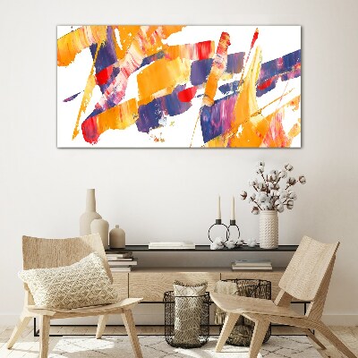 Dynamic abstract brush strokes Glass Print