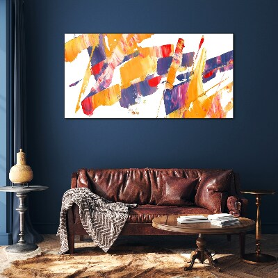 Dynamic abstract brush strokes Glass Print