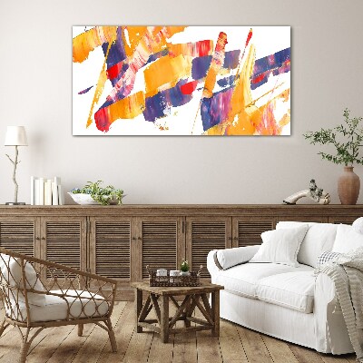 Dynamic abstract brush strokes Glass Print