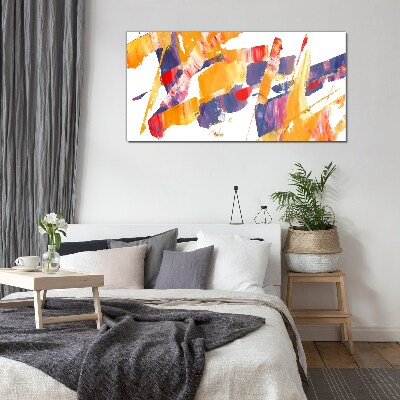 Dynamic abstract brush strokes Glass Print