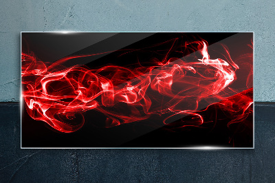 Dancing red streaks Glass Print