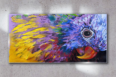 Colorful portrait of a parrot Glass Wall Art