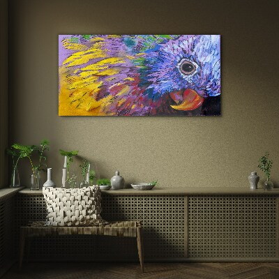 Colorful portrait of a parrot Glass Wall Art