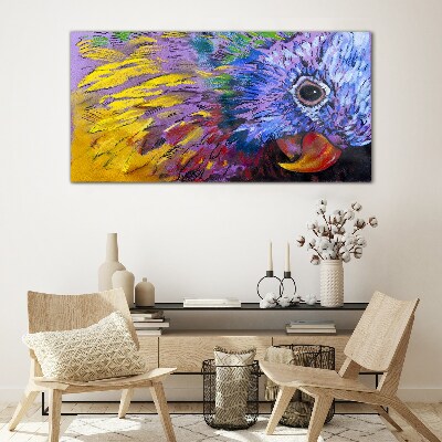Colorful portrait of a parrot Glass Wall Art