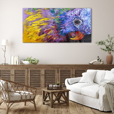 Colorful portrait of a parrot Glass Wall Art