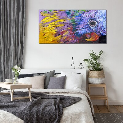 Colorful portrait of a parrot Glass Wall Art