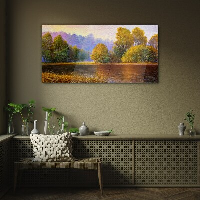 A peaceful autumn landscape Glass Print