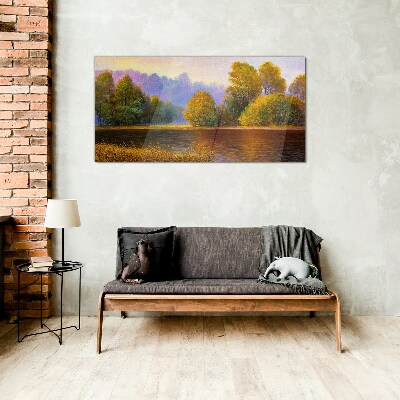 A peaceful autumn landscape Glass Print