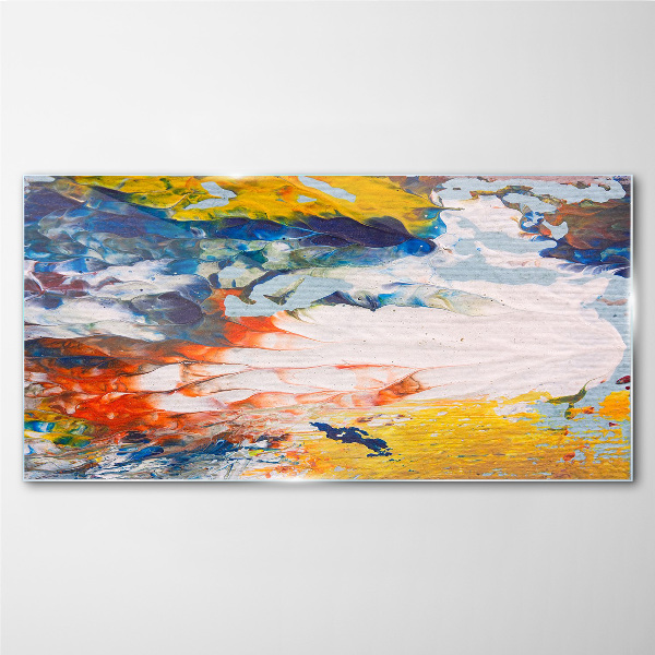 A wave of colors in motion Glass Print