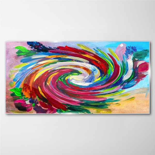 A Whirlwind of Colors Glass Print