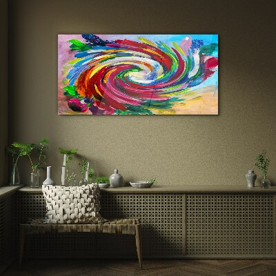 A Whirlwind of Colors Glass Print