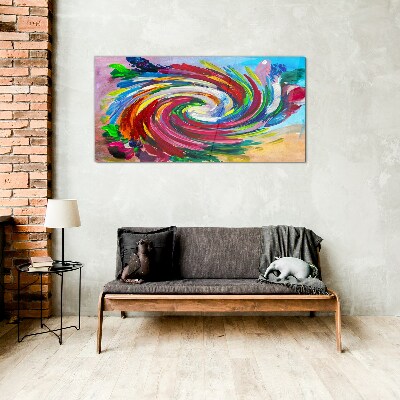 A Whirlwind of Colors Glass Print