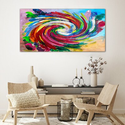 A Whirlwind of Colors Glass Print