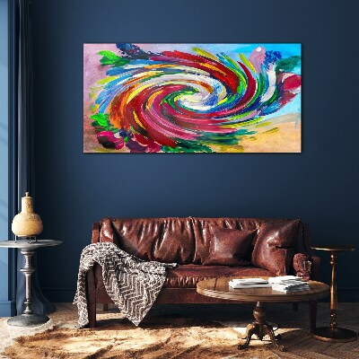A Whirlwind of Colors Glass Print