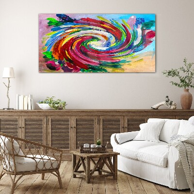 A Whirlwind of Colors Glass Print