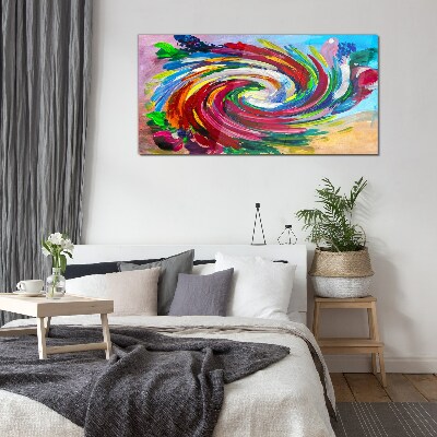 A Whirlwind of Colors Glass Print